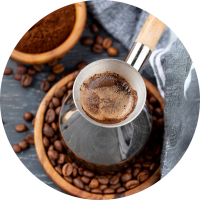 Café turco en la cafetería Oromía